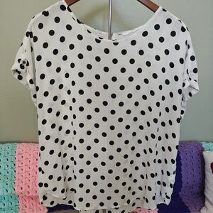 Maurices Black and White Polka Dot Blouse